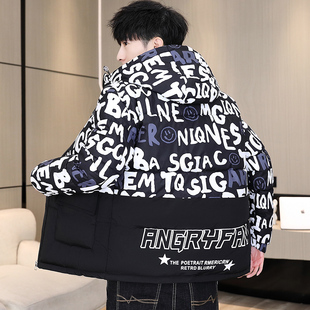 冬装12男孩大童13羽绒服青少年16岁加厚棉衣初高中学生保暖外套15