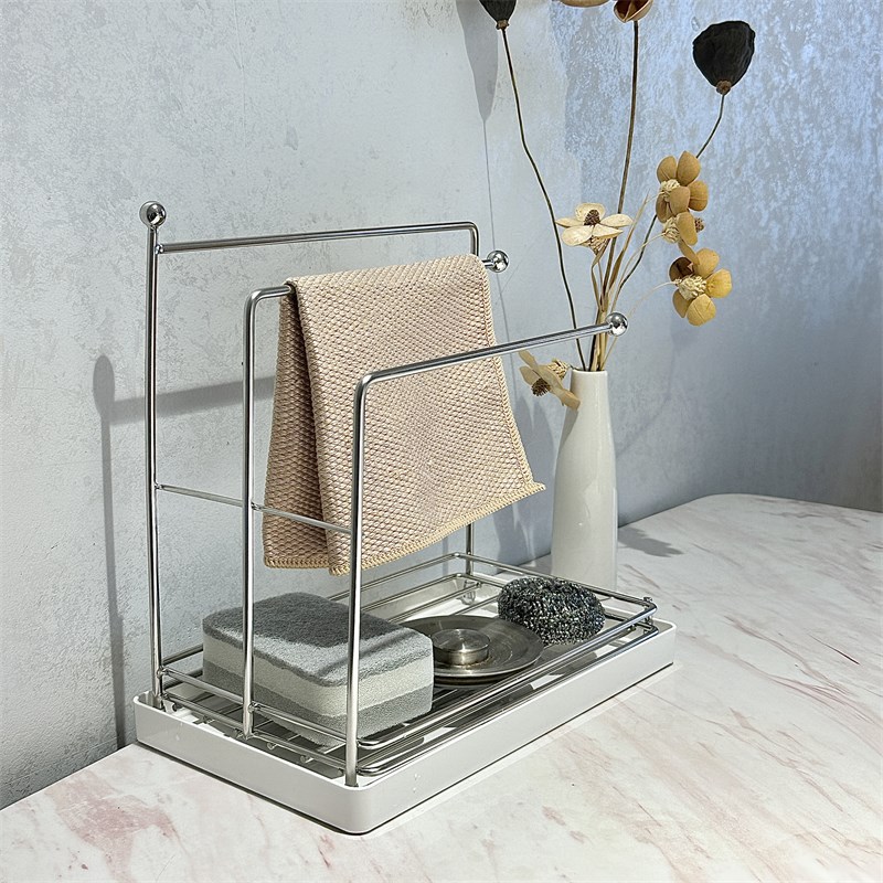 不锈钢抹布海绵沥水架水槽洗碗池窗台置物架毛巾百洁布沥水挂架