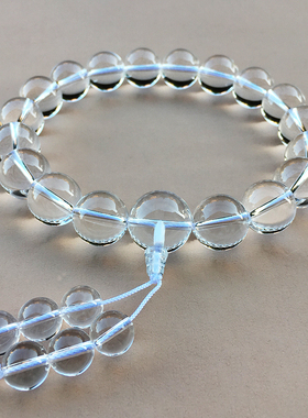 天然白水晶十八子手持念珠男原石压襟饰品水晶车挂手串佛珠手链女