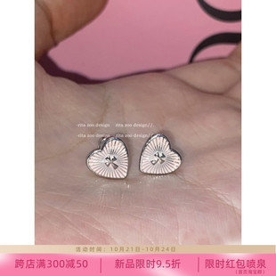 小众个性 自由无畏 Zoo 滴釉粉红荆棘爱心十字架耳骨钉 Rita