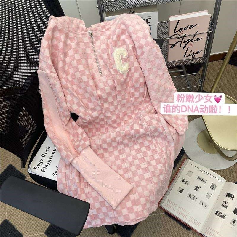 高级感粉色棋盘格卫衣连衣裙女2023年秋装小个子气质收腰显瘦裙子,模玩/动漫/周边/娃圈三坑/桌游,盔甲/铠甲/甲胄,淘宝优惠券,粉丝福利购,淘宝优惠卷