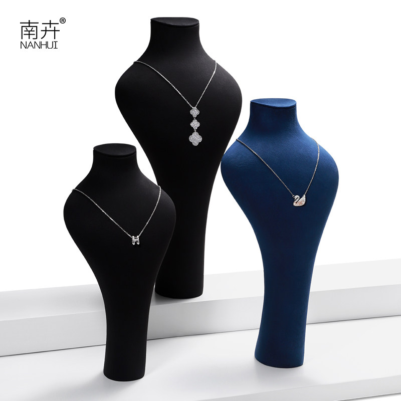 南卉人像项链展示架脖子模特颈膜橱窗珠宝陈列道具吊坠饰品挂架