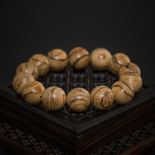 达拉干沉香佛珠手串手链单圈男女款 天然保真老料文玩16mm甘醇奶香