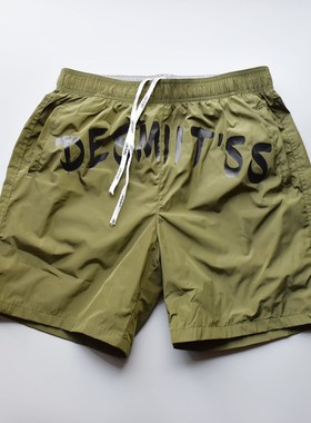 时尚男士沙滩裤泳裤速干可下水全衬字母Glogo宽松四分休闲运动短