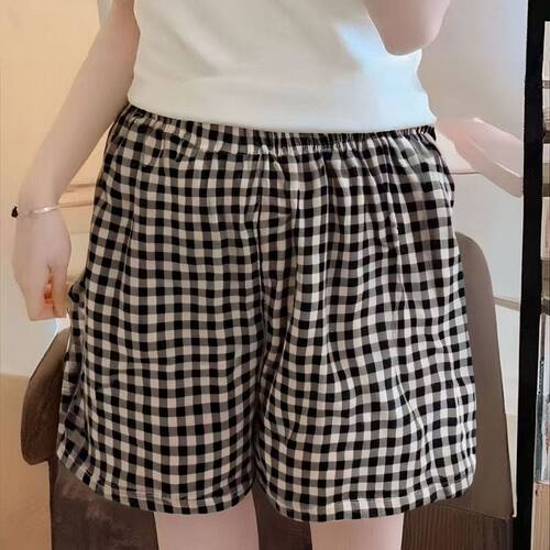 夏季薄款格子家居短裤女可外穿