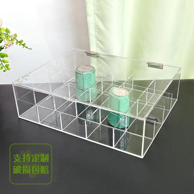 亚克力公章收纳盒透明翻盖整理盒