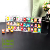 亚克力透明萌粒收纳盒手办玩偶展示架娃娃防尘壁挂多格盲盒整理盒