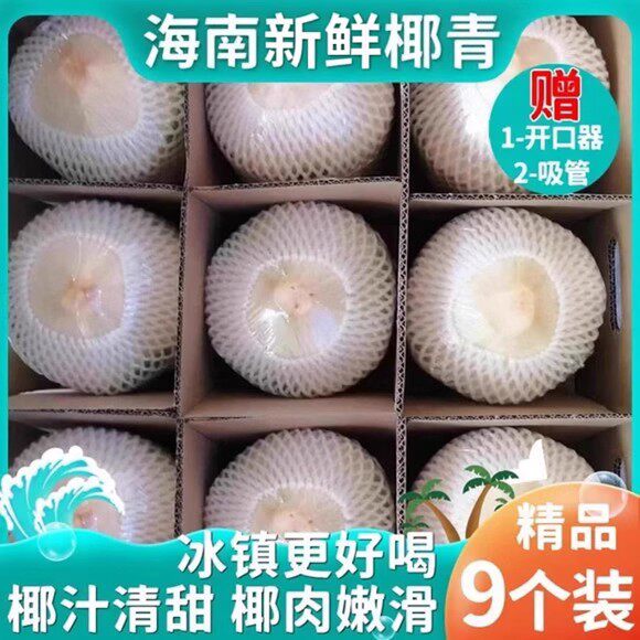 海南椰青新鲜椰子9个装当季孕妇水果椰香皇去皮香水椰子整箱包邮