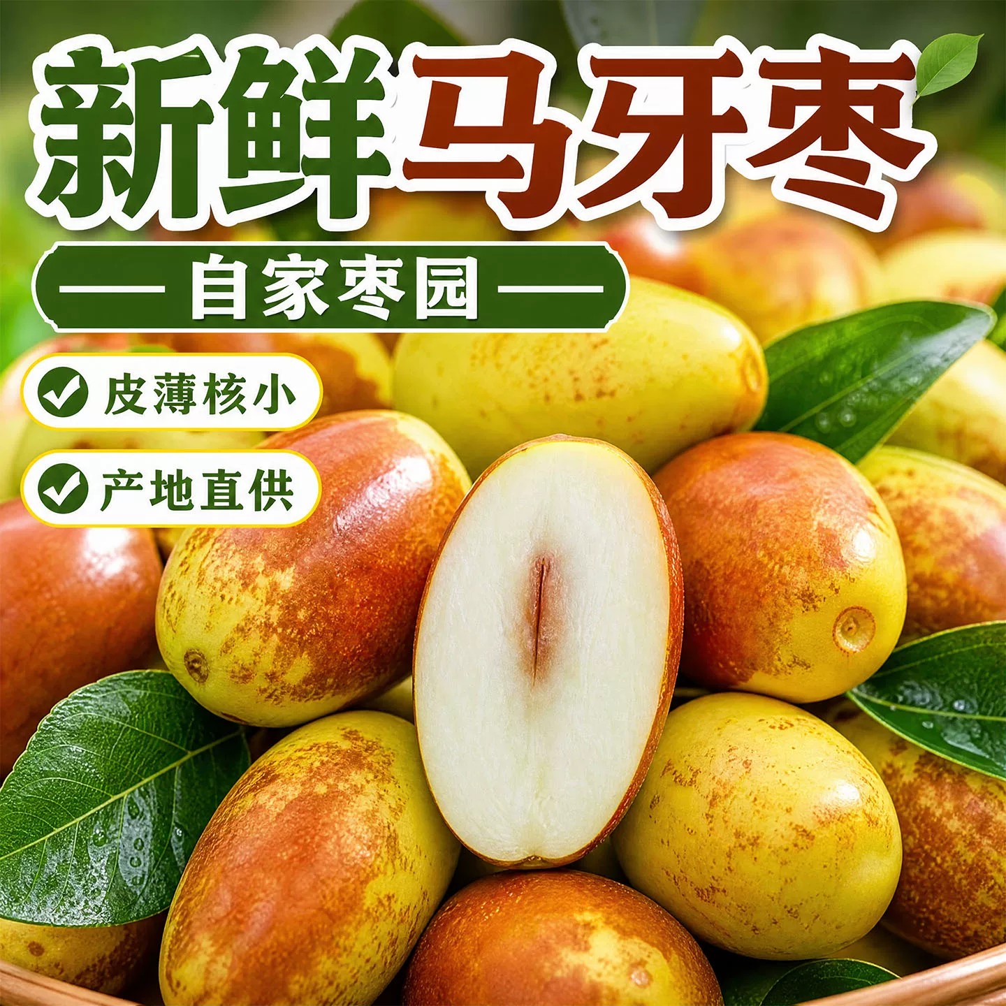 【脆甜】新鲜马牙枣脆枣鸡心长枣大红枣非灵武冬枣百年枣树现货