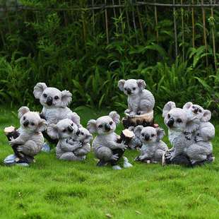 可爱树袋熊挂件考拉花园庭院树脂景观园林动物摆件雕塑树上装饰品