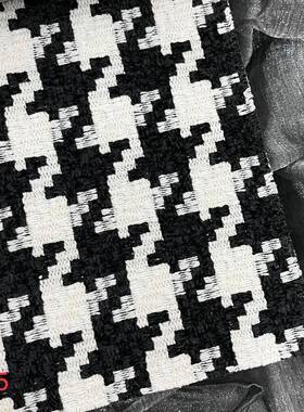 千鸟格编织沙发布面料蓝绿色黑白大千鸟格编织沙发布抱枕布面料