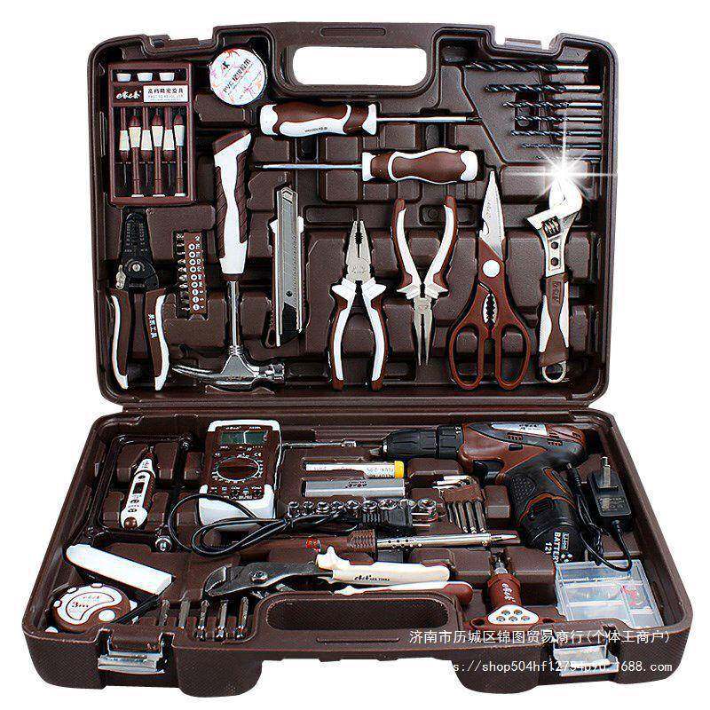 五金工具套装电工组套家用多功能手动维修锂电钻家用工具箱其他