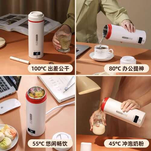 便携式烧水壶保温一体自动家用旅行宿舍小型电加热养生烧水炖煮杯
