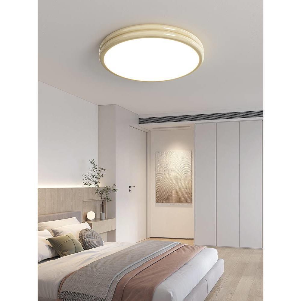 奶油风超薄吸顶灯主卧室房间灯简约现代书房小清新全光谱LED灯具