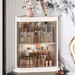 厨房夹角置物架三角转角调料架夹缝柜多层带门密封置物架转角储物