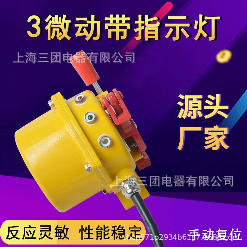 双向拉绳开关三微动带指示灯拉绳开关 KLT2-II-s输送带保护装置