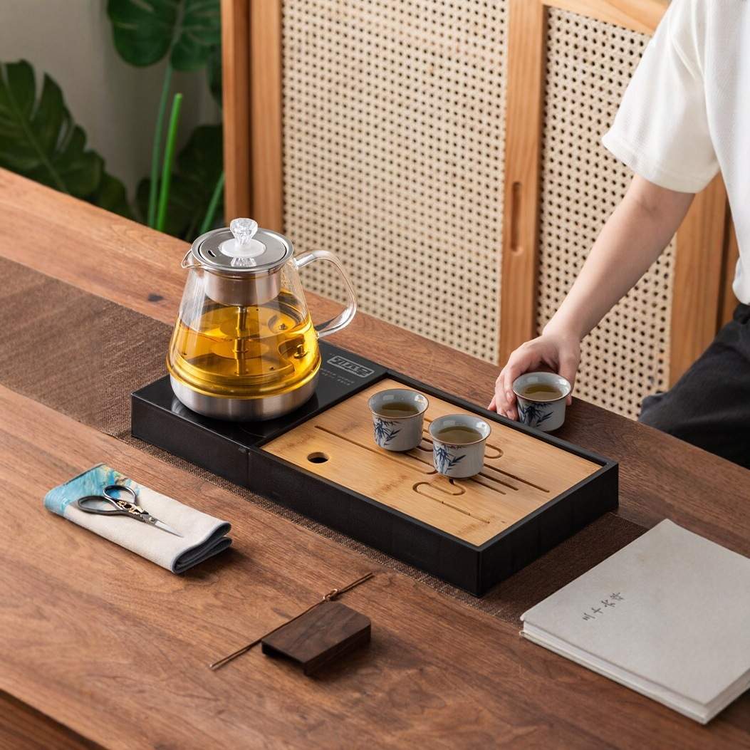 茶具套装家用汝窑一整套轻奢高档客厅小型自动茶盘茶台烧水壶一体