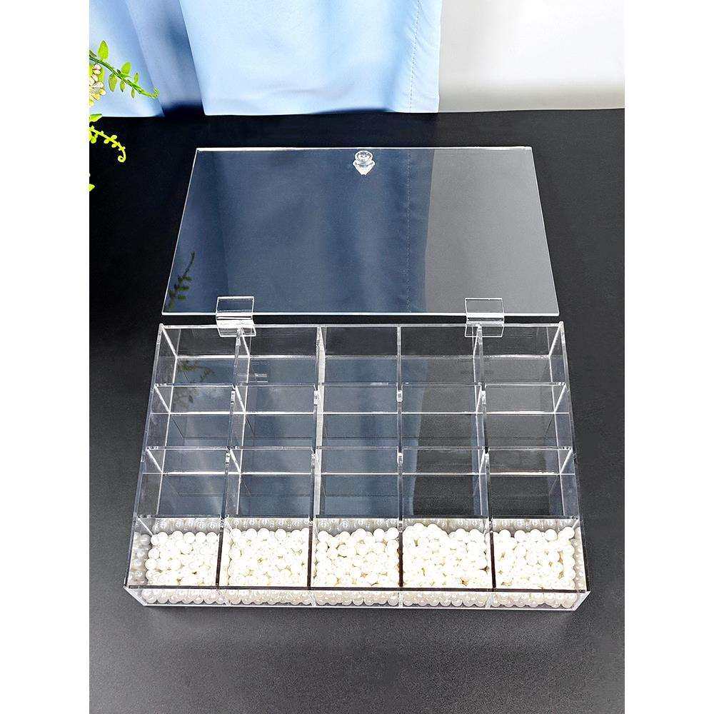 亚克力透明翻盖格子收纳盒子散珠分格盒首饰盒桌面整理盒防尘展示,鲜花速递/花卉仿真/绿植园艺,割草机/草坪机,淘宝优惠券,粉丝福利购,淘宝优惠卷