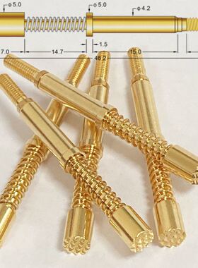 15A大电流L针探针420*4820H梅花头优质金色测试针外弹簧顶针