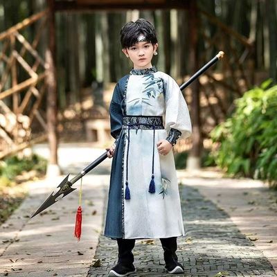 儿童国风锦衣卫表演服男孩古装演出服高端宋制武侠剑客公子服装