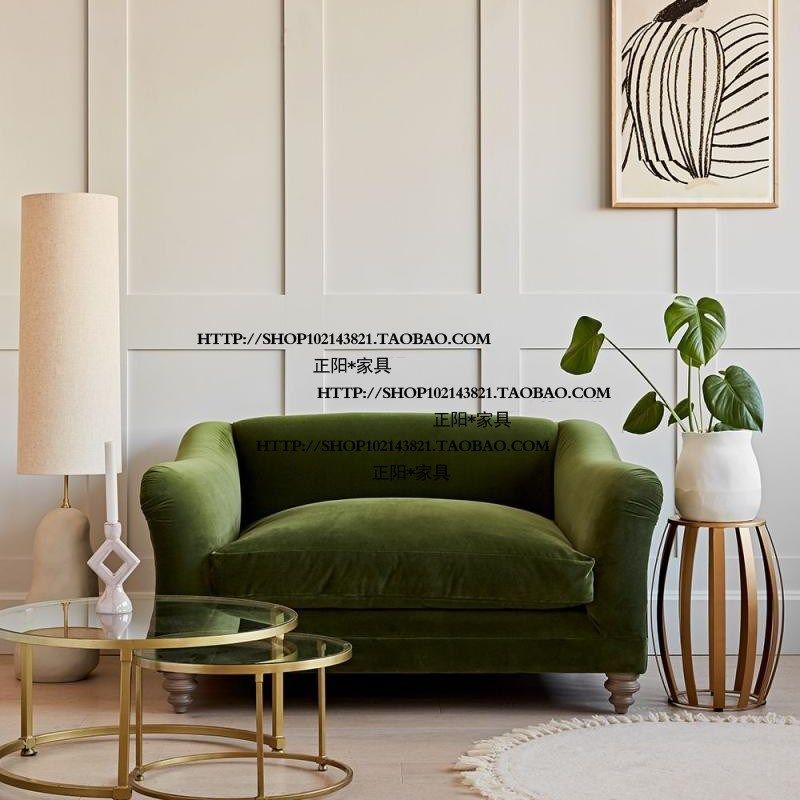 高端定制美式法式实木布艺单人位沙发椅洽谈椅客厅民宿客栈家具