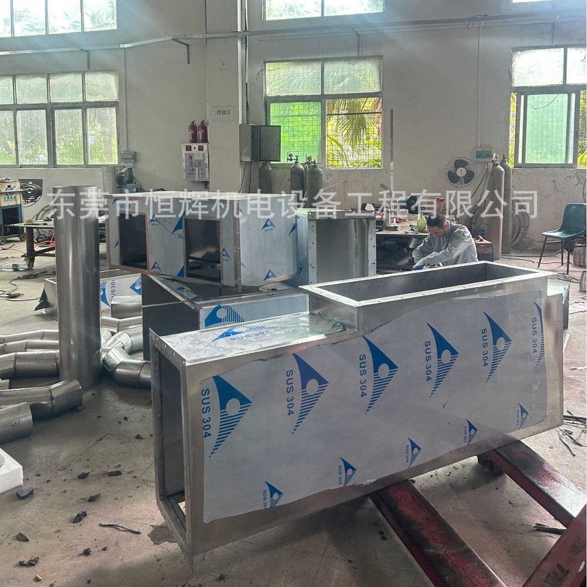 不锈钢角铁共板法兰风管 空调消防排烟通风管道 螺旋不锈钢排风管