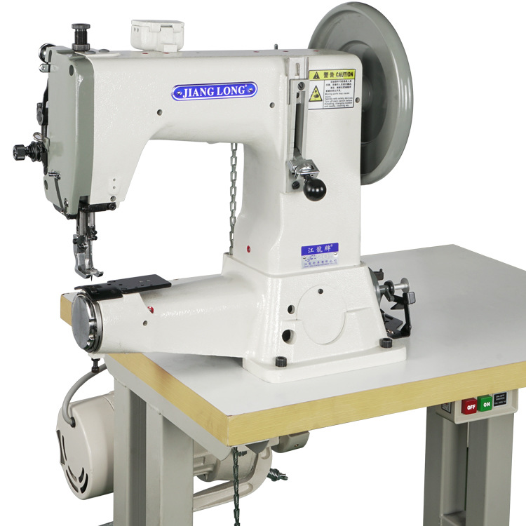 江龙针车441S205短臂超厚料革牛皮革马鞍粗线工业缝纫机双针车