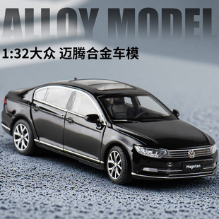 JK1:32大众迈腾轿车六开门合金声光四轮避震前转向仿真汽车模型车