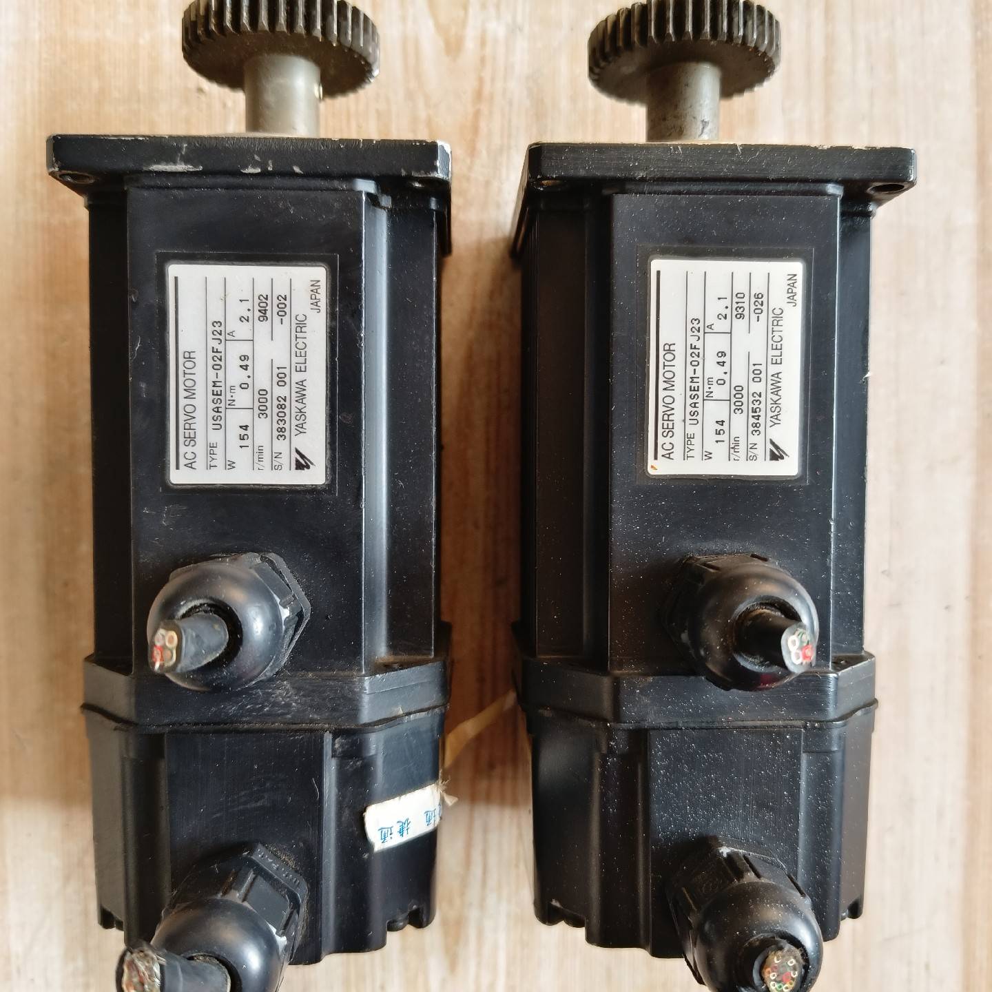 议价伺服电机，USASEM-02FJ23两台，154W，适用