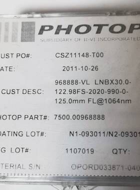 议价F125/D30进口ii-vi   photop光纤聚光镜，II适用