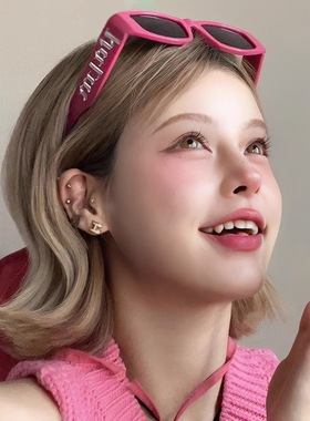 千禧风辣妹y2k粉色墨镜女ins网红偏光眼镜潮太阳镜男款方圆脸搞怪