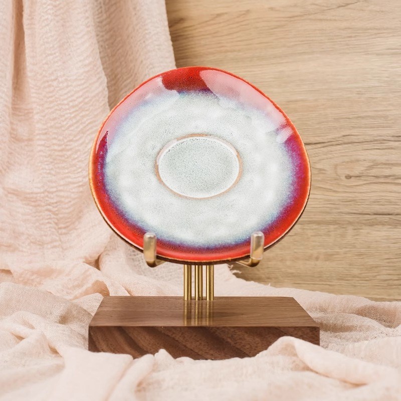 实木盘子支架展示架瓷盘器盏碟工艺品圆形摆件陈列架子平安扣底座