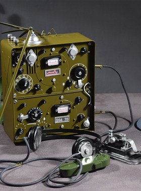 复古铁艺怀旧老式电台发报机电报机模型橱窗摆件摄影道具店铺装饰