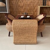 藤编阳台茶桌茶台简约小户型家用艺术桌椅组合泡茶桌茶几轻奢家具