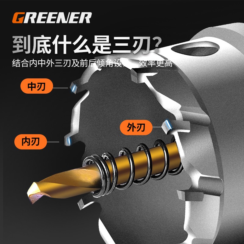 绿林合金不锈钢开孔器钻头金属铁钢板专用钻孔神器扩孔打洞多功能