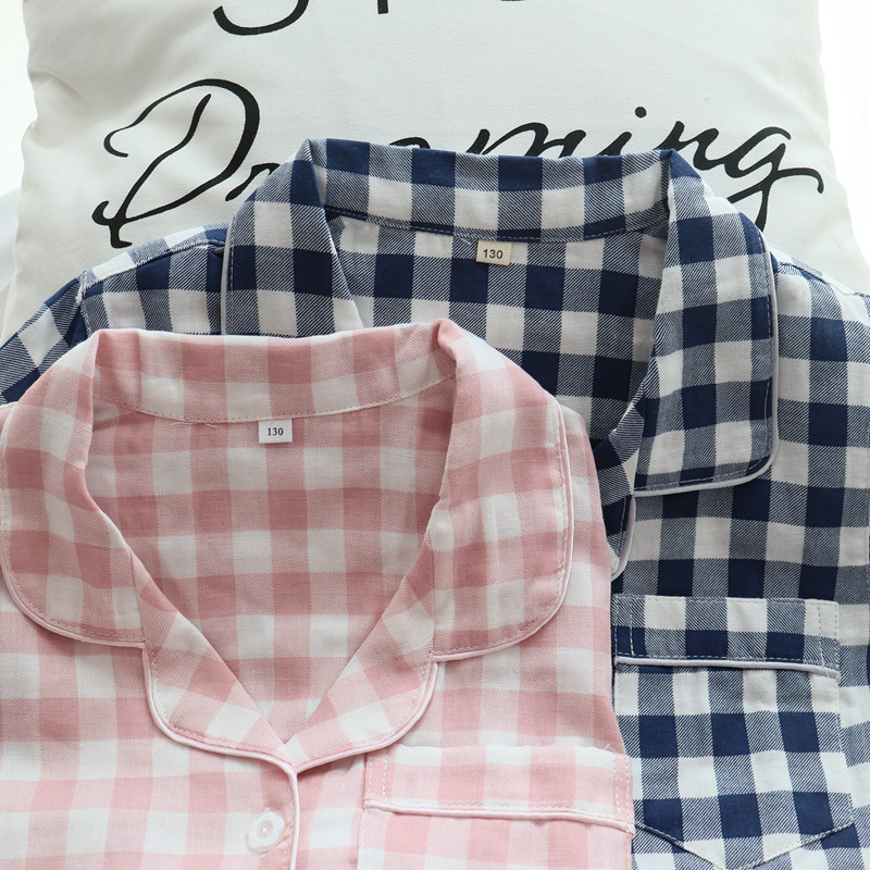 春夏薄款一家三口纯棉布睡衣儿童长袖亲子家居服纱布男女大童格子,童装/婴儿装/亲子装,套装,淘宝优惠券,粉丝福利购,淘宝优惠卷