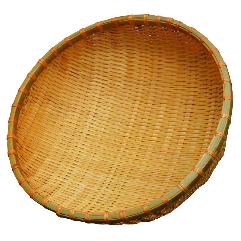 编织竹筐竹子成馒头筐竹编筐家用礼盒厨房青竹加厚圆形簸箕沥水篮