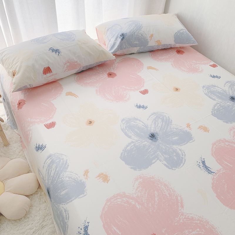 【床单+枕套】小清新斜纹全棉布床单单件儿童纯棉被单枕套48*74cm