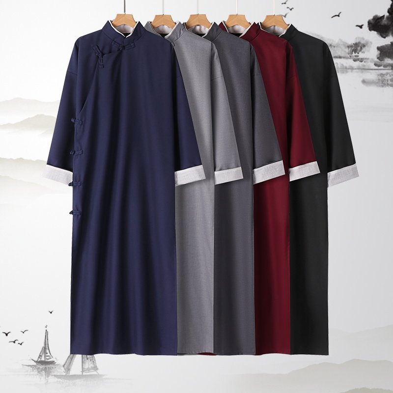 中式长衫男女民国风长袍长褂茶服马褂唐装礼服立领相声服表演出服,男装,唐装,淘宝优惠券,粉丝福利购,淘宝优惠卷