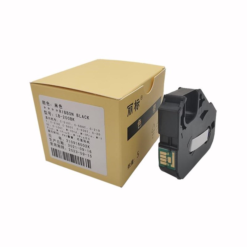 丽标100T线号机C-210e色带LB-200BK黑色580T号码管打码机TM-03BK