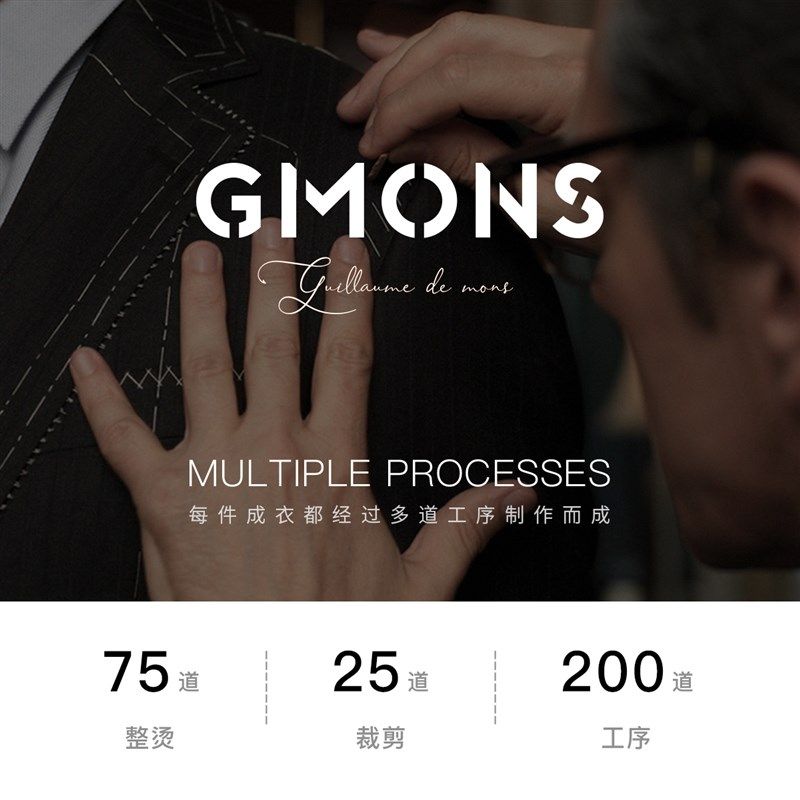 吉约蒙男士西服套装蓝色商务正装高级感新郎结婚礼服修身西装外套