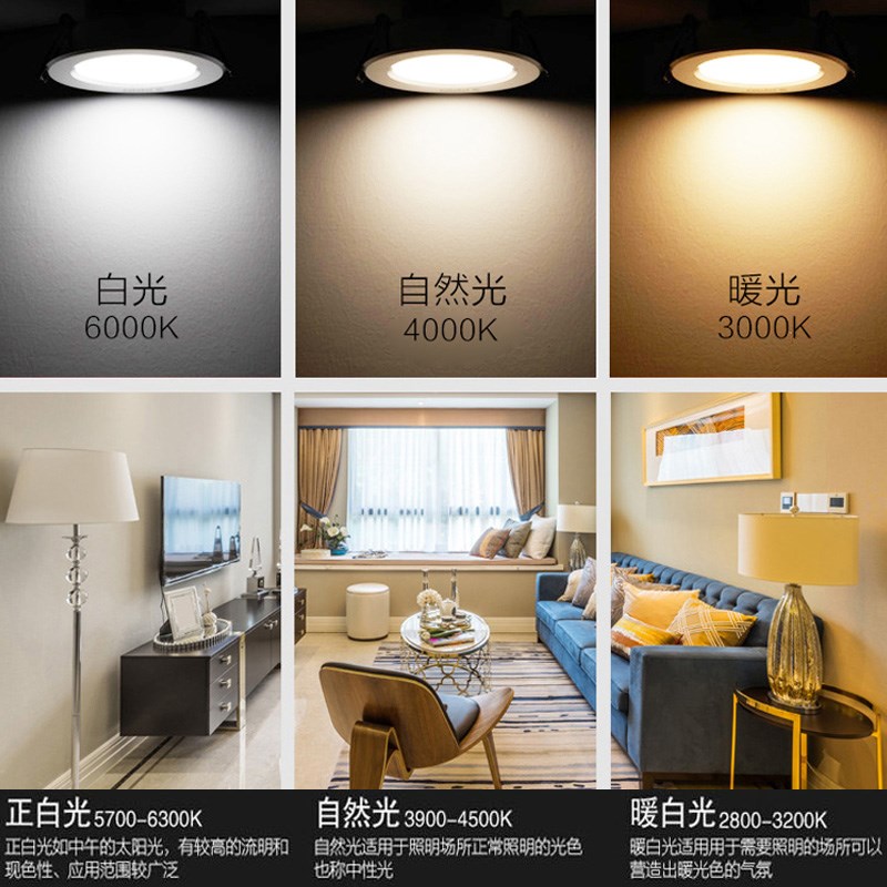 led橱柜灯12v聚光薄款嵌入式筒灯吊顶衣展柜内酒柜底暗装吸顶射灯