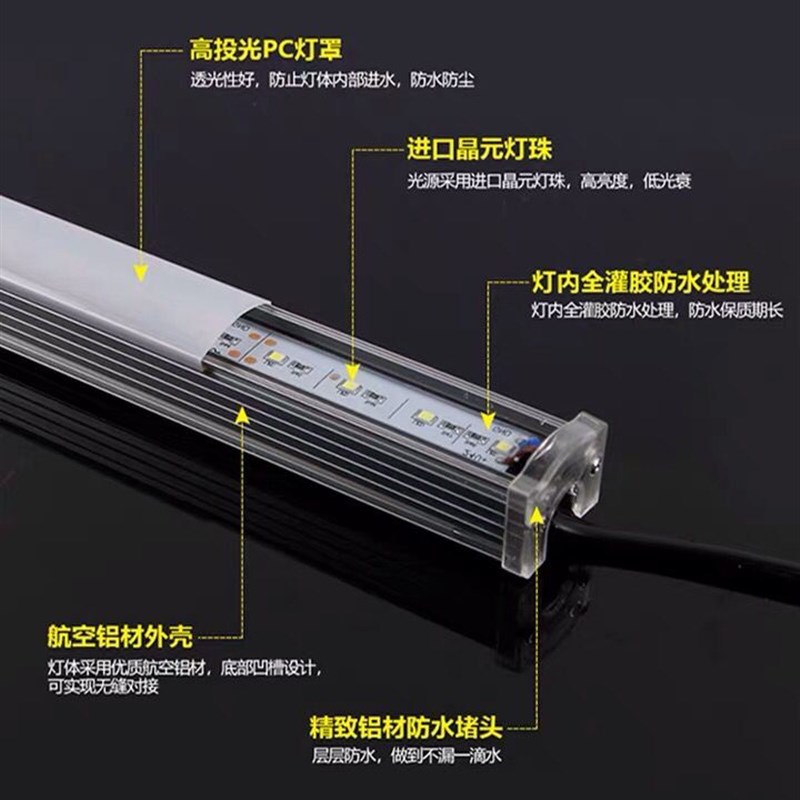 led数码管七彩护栏管户外 防水单色线条灯招牌广告跑马灯霓虹灯管