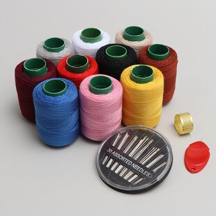 家用缝补针线套装黑线缝衣线实用针线包彩色针线盒小卷缝纫线结实