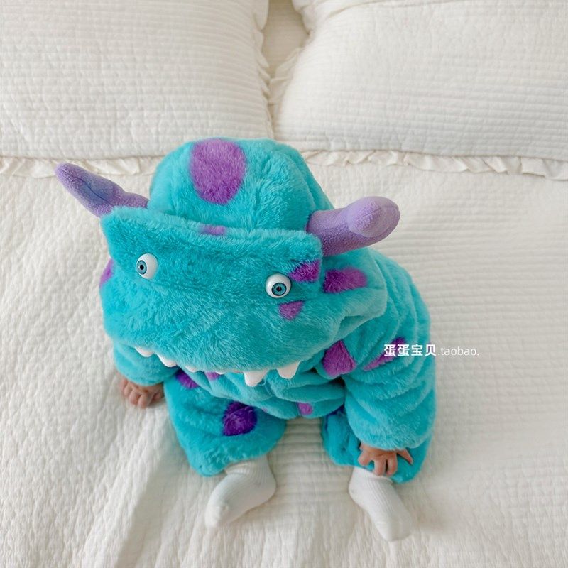 婴儿夹棉衣服连体男女宝宝冬装加绒小怪兽秋冬季外出可爱超萌外套,童装/婴儿装/亲子装,连身衣/爬服/哈衣,淘宝优惠券,粉丝福利购,淘宝优惠卷