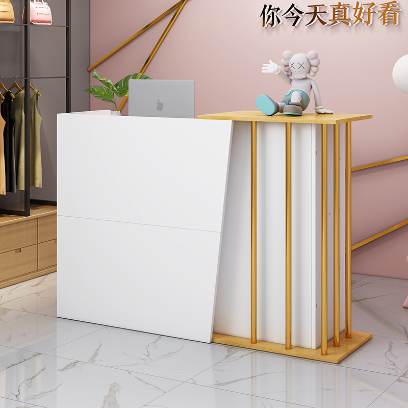 轻奢美甲店收银台理发店铺小型柜台商用吧台服装店美容院接待前台