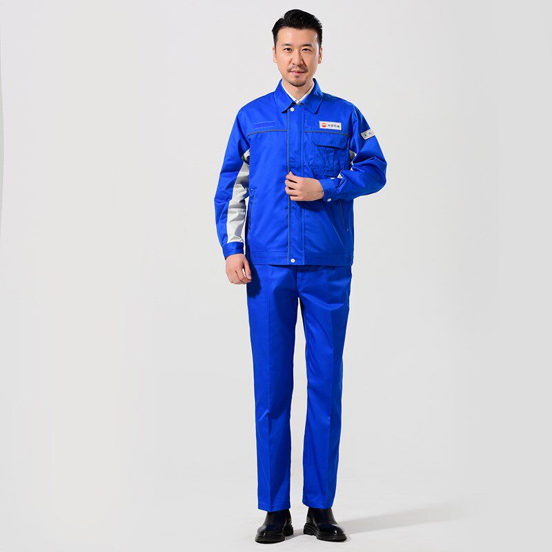 中石油工作服工衣新款蓝色秋季油田工厂石化劳保服防静电车间上班