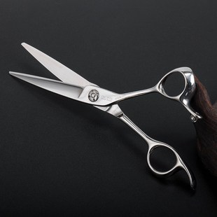 火蓝锯齿平剪不跑发美发剪刀理发剪5.7寸发型师专用发廊理发店