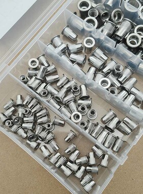 150pcs 304不锈钢拉铆螺母 沉头平头滚花圆形竖纹拉母铆螺母