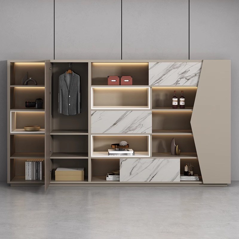 老板办公室轻奢木质档案资料文件柜储藏书柜子经理室背景柜